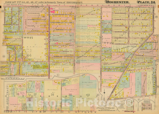Historic Map : Atlas City of Rochester New York, Rochester 1910 Plate 024 , Vintage Wall Art
