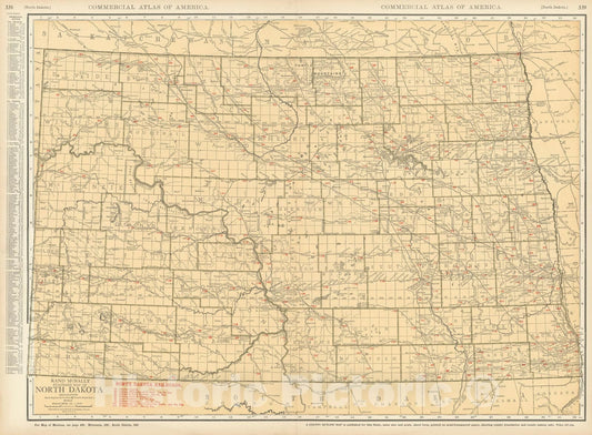 Historic Map : North Dakota 1925 , v3, Vintage Wall Art