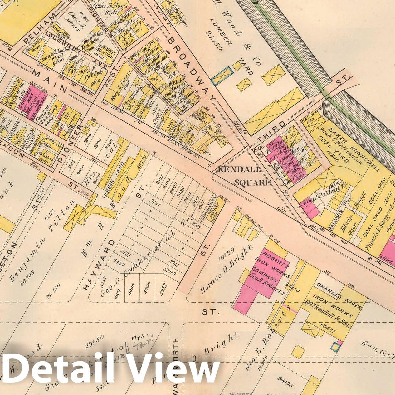 Historic Map : Atlas City of Cambridge, MA, Cambridge 1903 Plate 001 , Vintage Wall Art