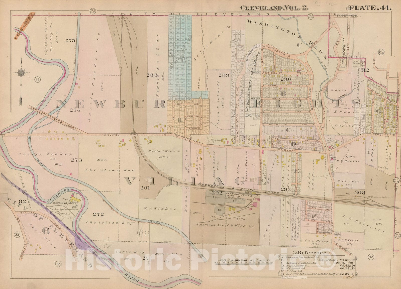 Historic Map : Plat Book of The City of Cleveland, Vol. Two, 1912 Plate 041 , Vintage Wall Art