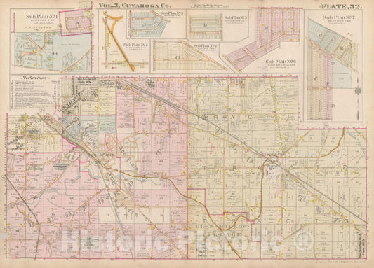 Historic Map : Plat Book of The City of Cleveland, Vol. Three, Cleveland 1920 Plate 052 , Vintage Wall Art