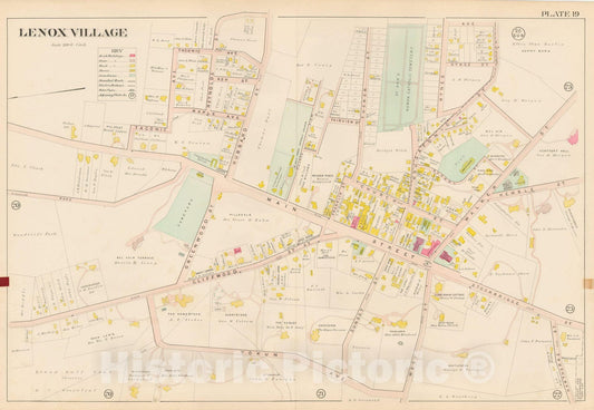 Historic Map : Atlas of Berkshire County Massachusetts, Lenox 1904 Plate 019 , Vintage Wall Art