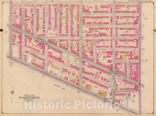 Historic Map : Brooklyn 1904 Plate 007 , Atlas Borough of Brooklyn , Vintage Wall Art