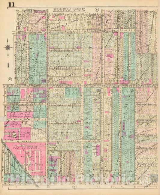 Historic Map : Atlas City of Cleveland, Vol. Four, Cleveland 1922 11L , Vintage Wall Art