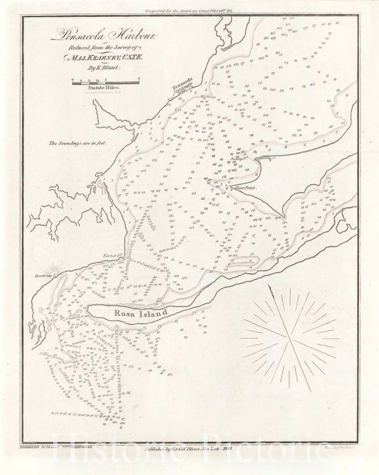 Historic Map : American Coast Pilot, 12th Edition, Pensacola 1842 , Vintage Wall Art