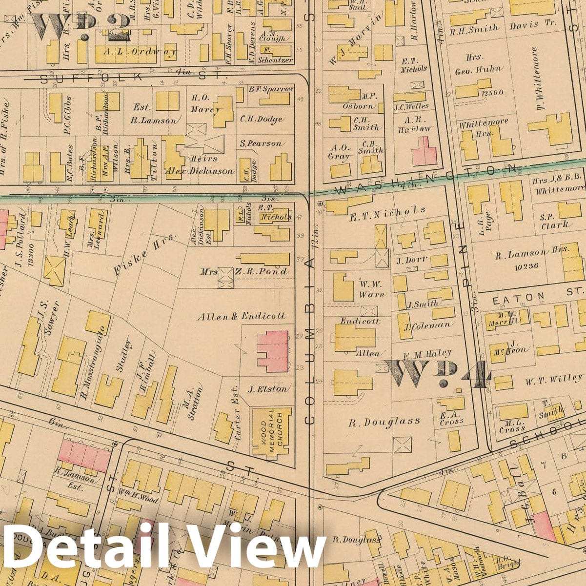 Historic Map : Atlas City of Cambridge, Cambridge 1886 Plate 022 , Vintage Wall Art