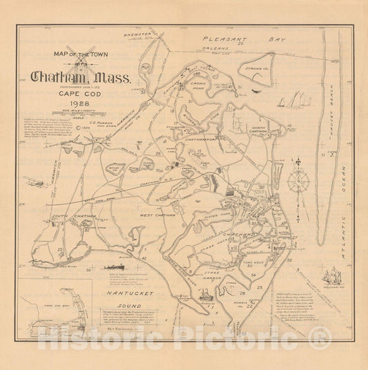 Historic Map : Chatham 1934 , Vintage Wall Art