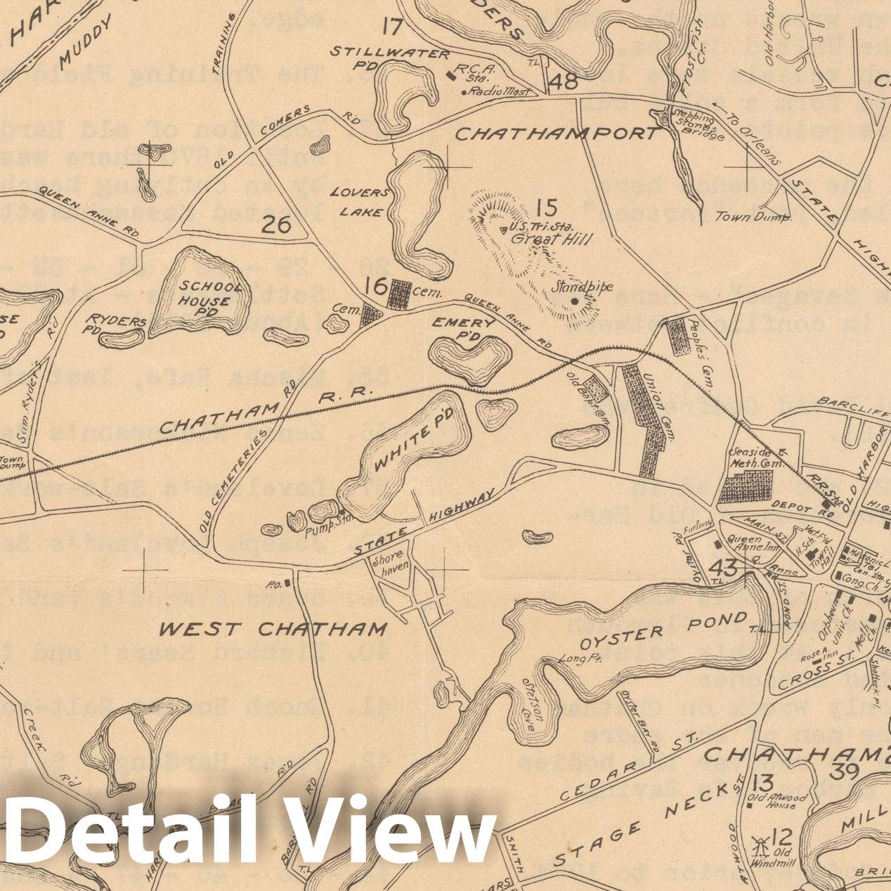 Historic Map : Chatham 1934 , Vintage Wall Art