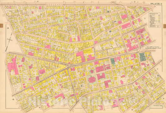 Historic Map : Atlas City of Providence Rhode Island, Providence 1908 Plate 003 , Vintage Wall Art