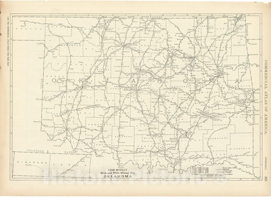 Historic Map : Oklahoma 1925 , v3, Vintage Wall Art