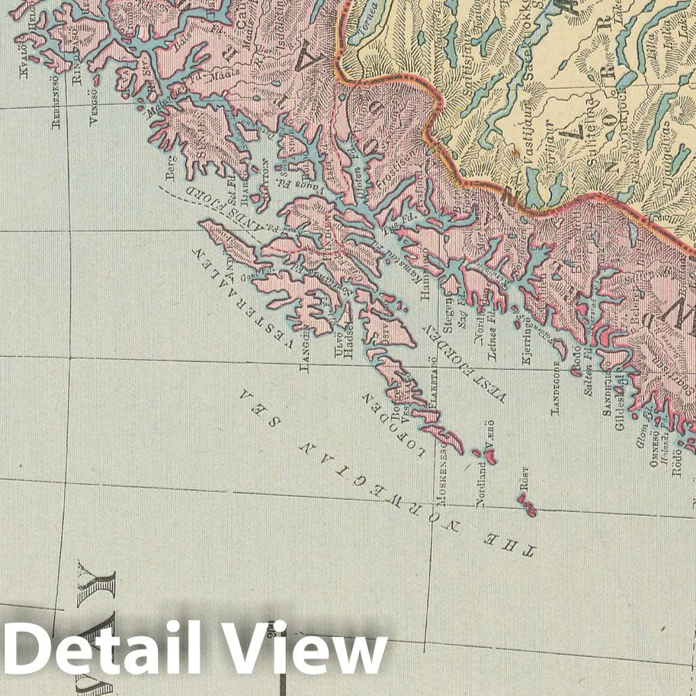 Historic Map : Sweden & Norway 1900 , Universal Atlas World , Vintage Wall Art