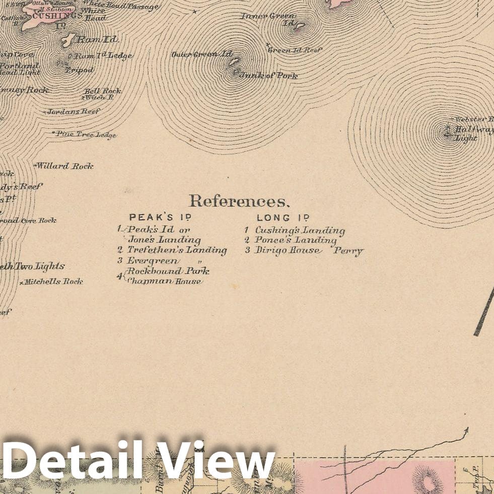 Historic Map : Atlas of Maine, Casco Bay and Timberlands 1885 , v2, Vintage Wall Art