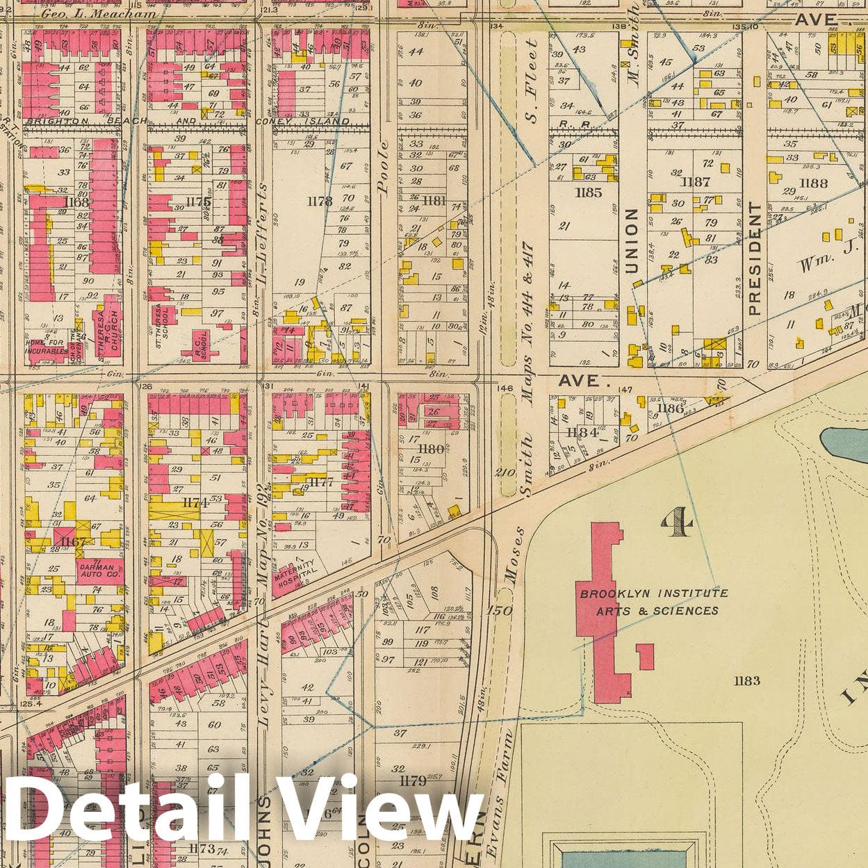 Historic Map : Vol. 1, Brooklyn 1908 Plate 027 , Atlas Borough of Brooklyn , Vintage Wall Art