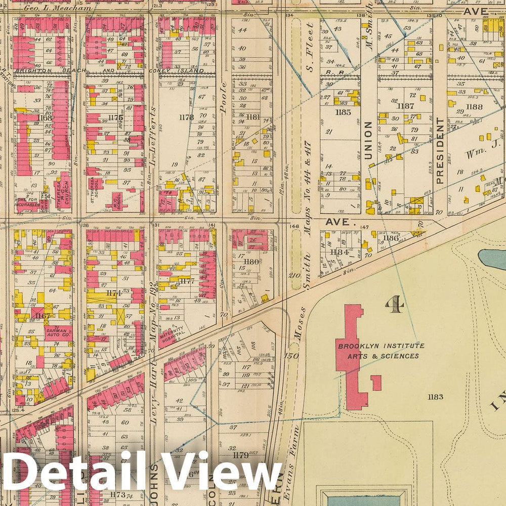 Historic Map : Vol. 1, Brooklyn 1908 Plate 027 , Atlas Borough of Brooklyn , Vintage Wall Art