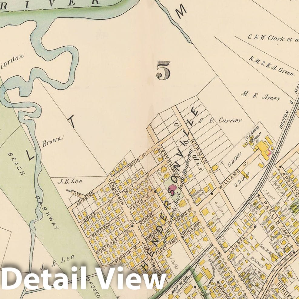 Historic Map : Atlas of Middlesex County, MA Vol. 1, Everett 1900 Plate 026 , Vintage Wall Art