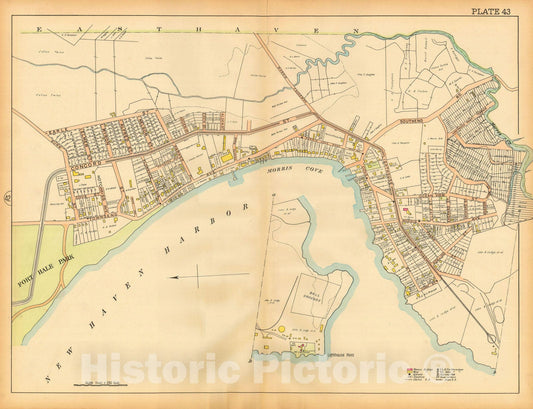 Historic Map : Atlas of New Haven Connecticut, New Haven 1911 Plate 043 , Vintage Wall Art