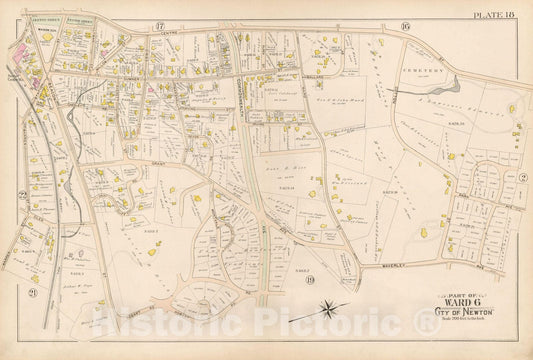 Historic Map : Atlas City of Newton, Newton 1895 Plate 018 , Vintage Wall Art