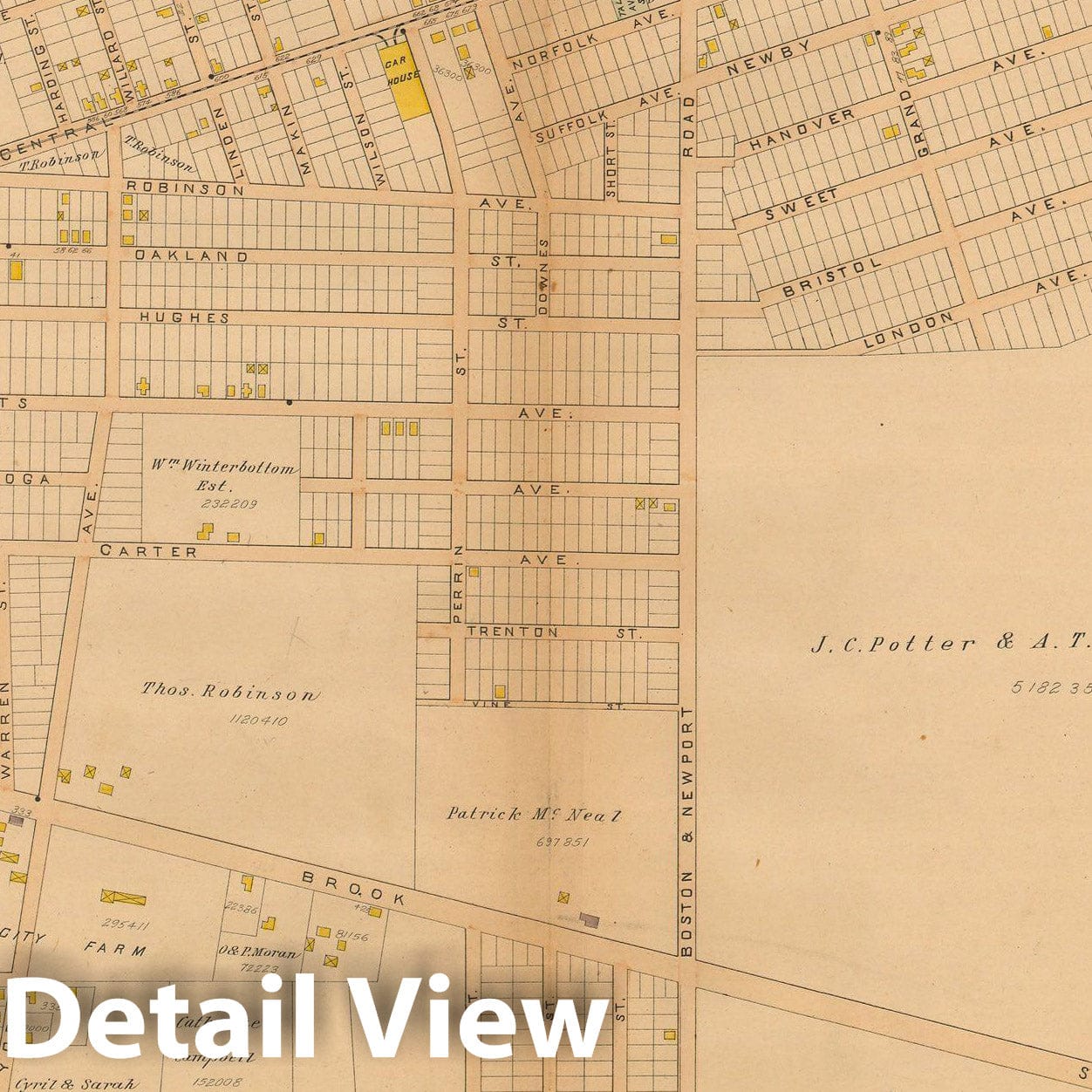 Historic Map : Atlas of Providence County (partial), Pawtucket 1895 Plate 005 , Vintage Wall Art