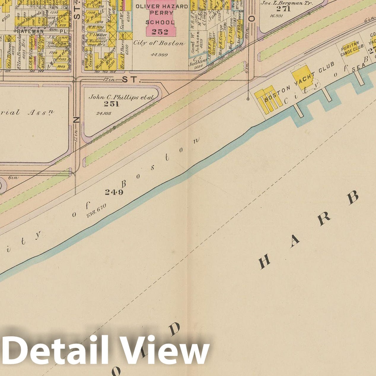 Historic Map : Atlas of South Boston, South Boston 1910 Plate 027 , Vintage Wall Art