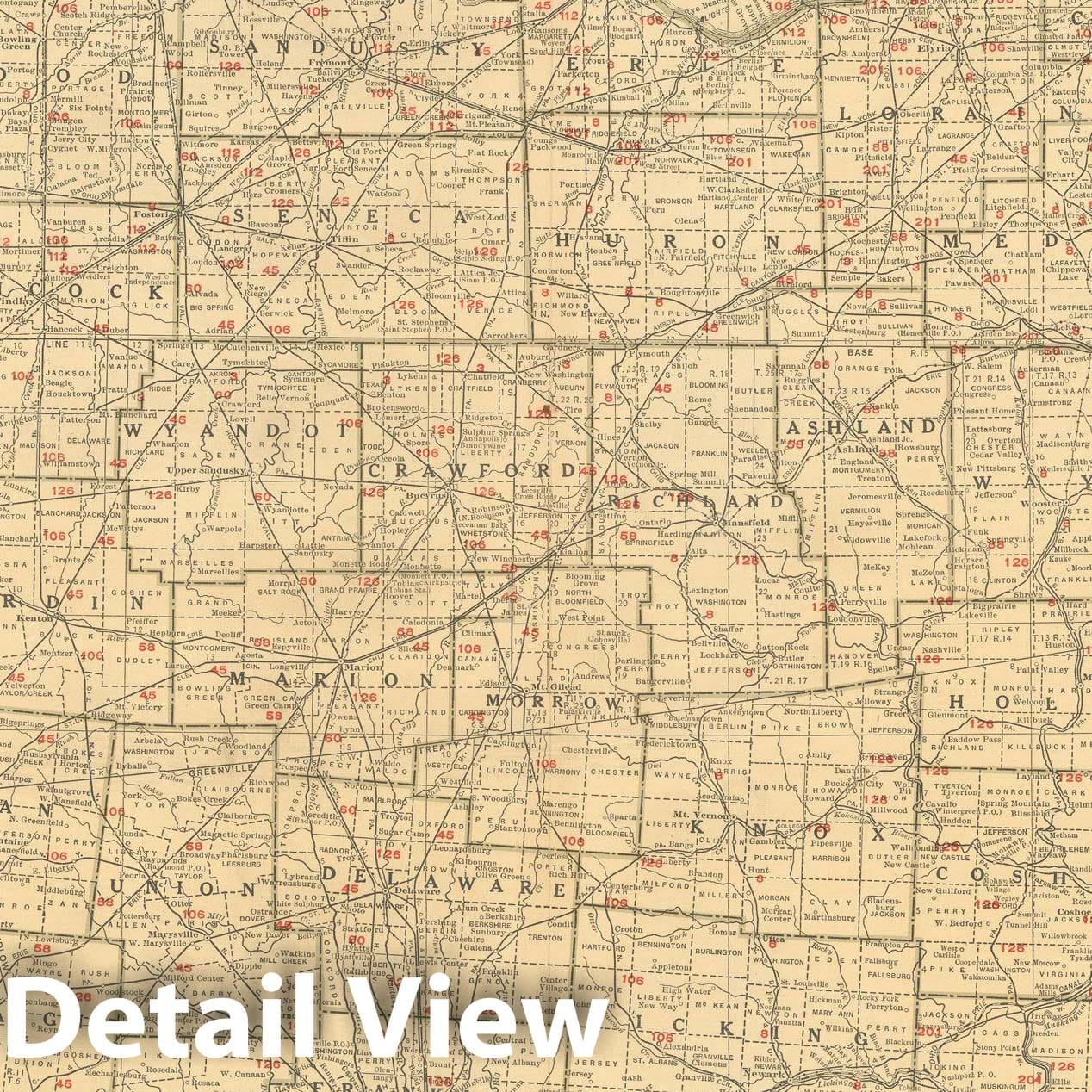 Historic Map : Ohio 1925 , v4, Vintage Wall Art