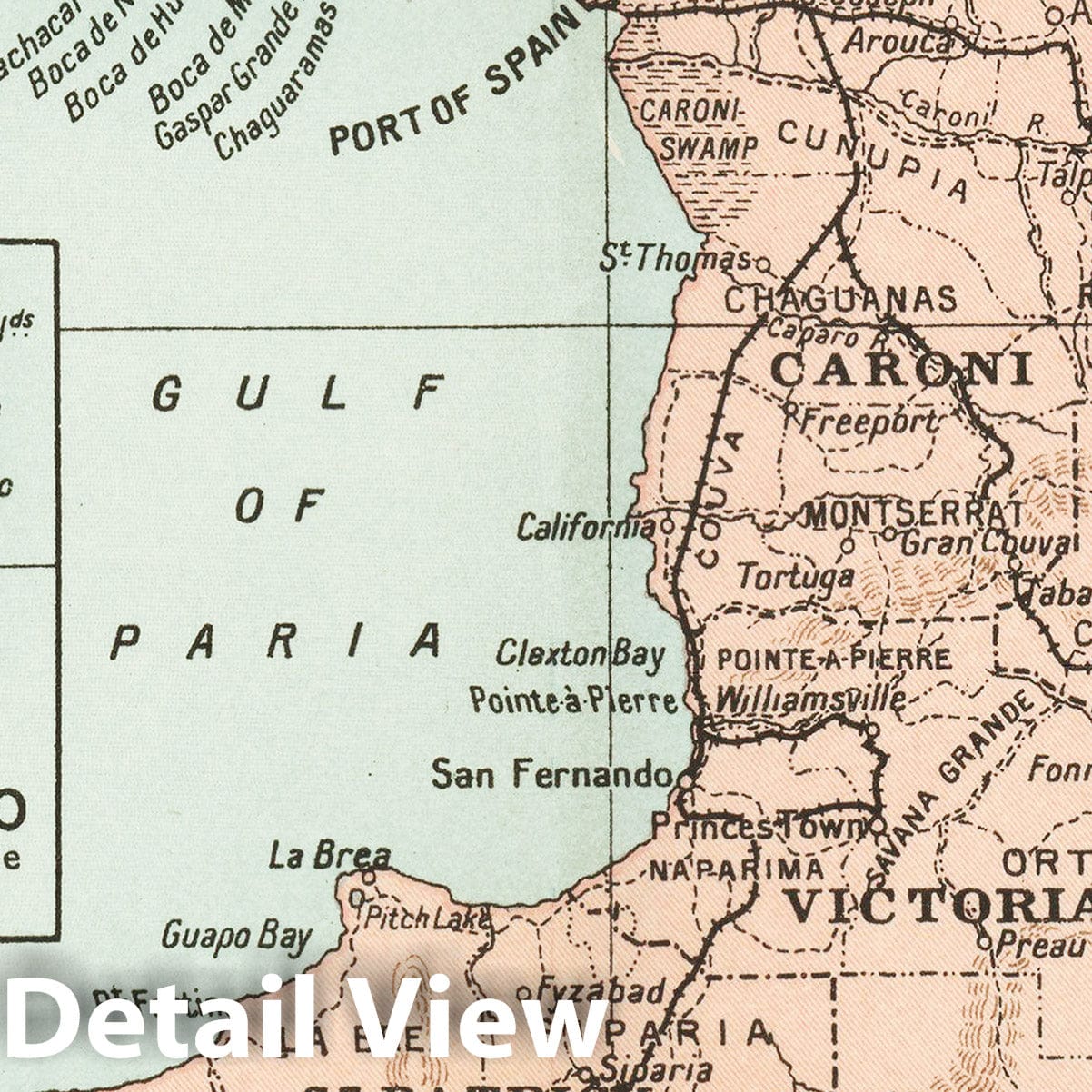 Historic Map : Pocket Guide to the West Indies, Trinidad & Tobago 1927 , Vintage Wall Art
