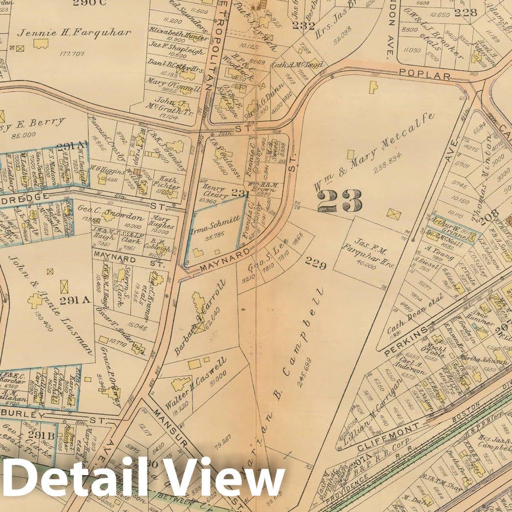 Historic Map : Atlas City of Boston, West Roxbury, Roslindale 1924 Plate 016 , Vintage Wall Art