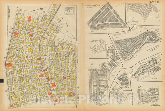 Historic Map : Atlas City of Worcester MA 1922 Plate 011 , Vintage Wall Art