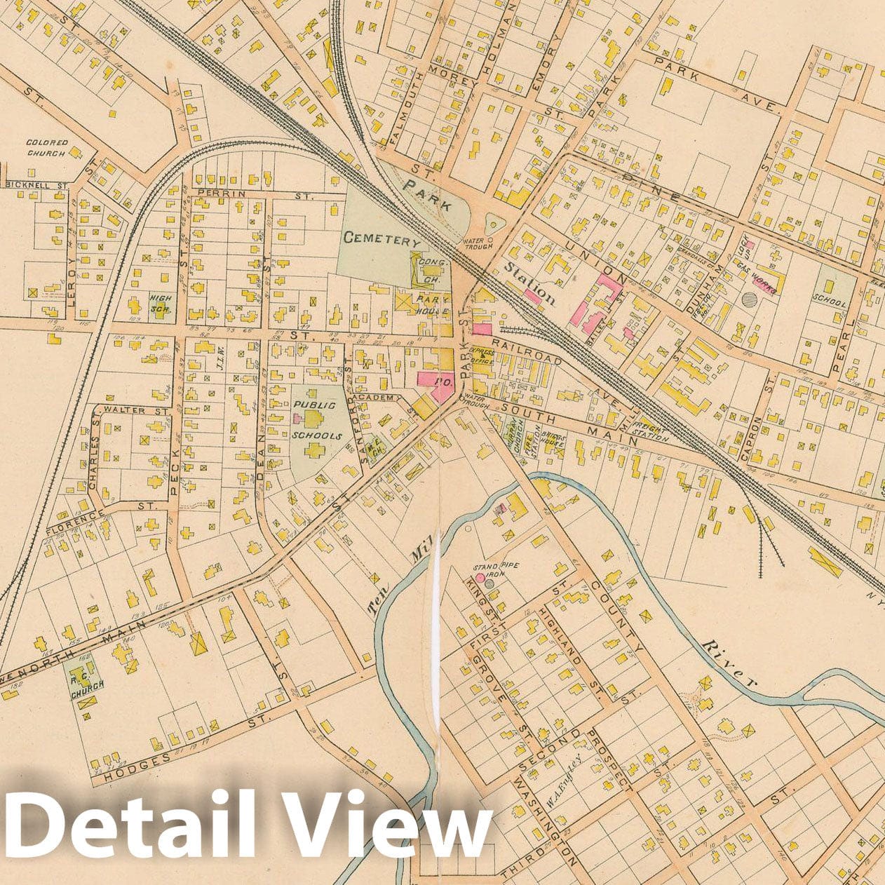 Historic Map : New Topographical Atlas of Surveys Bristol County Massachusetts, Attleboro 1895 , v2, Vintage Wall Art