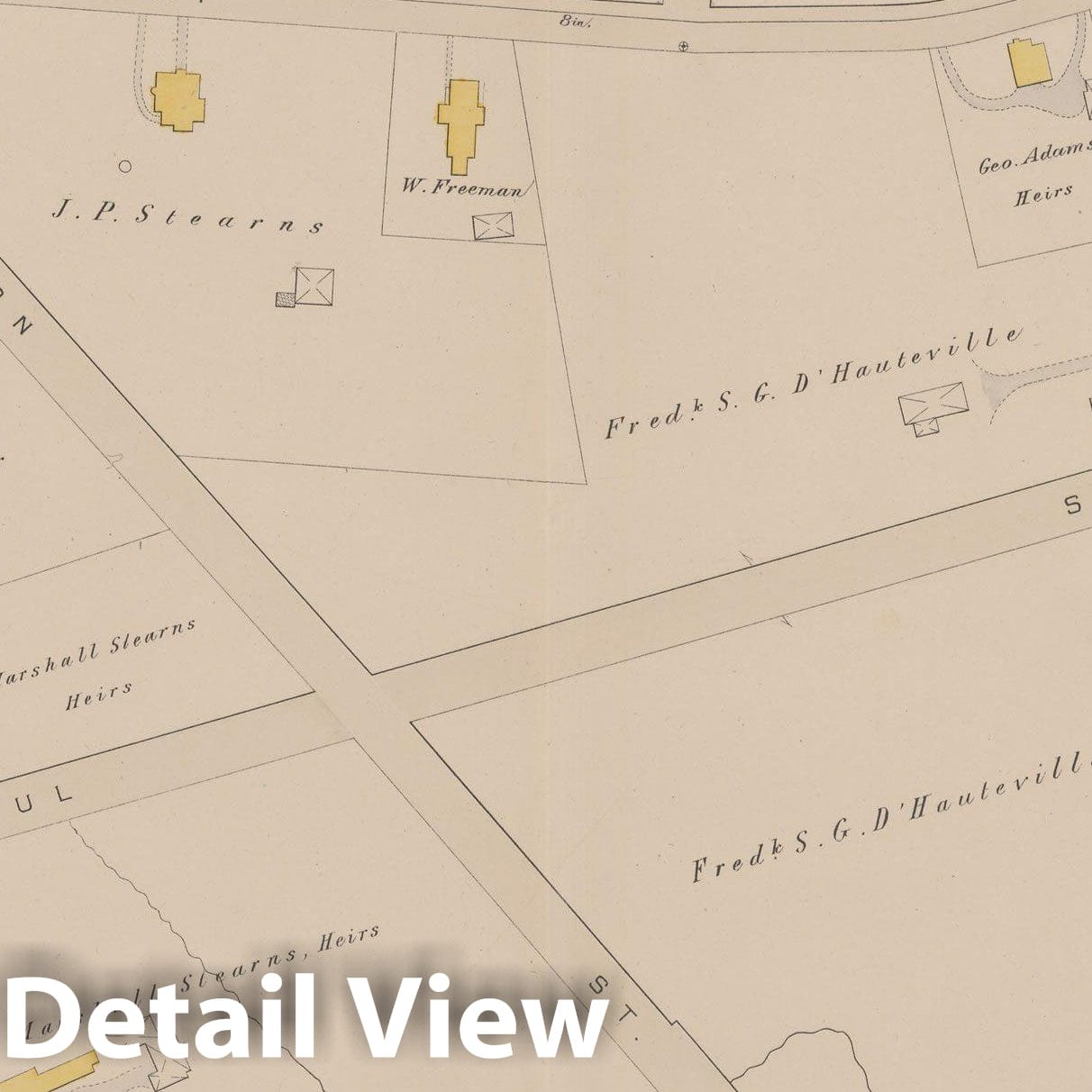 Historic Map : Atlas of Brookline, MA, Brookline 1884 Plate 009 , Vintage Wall Art