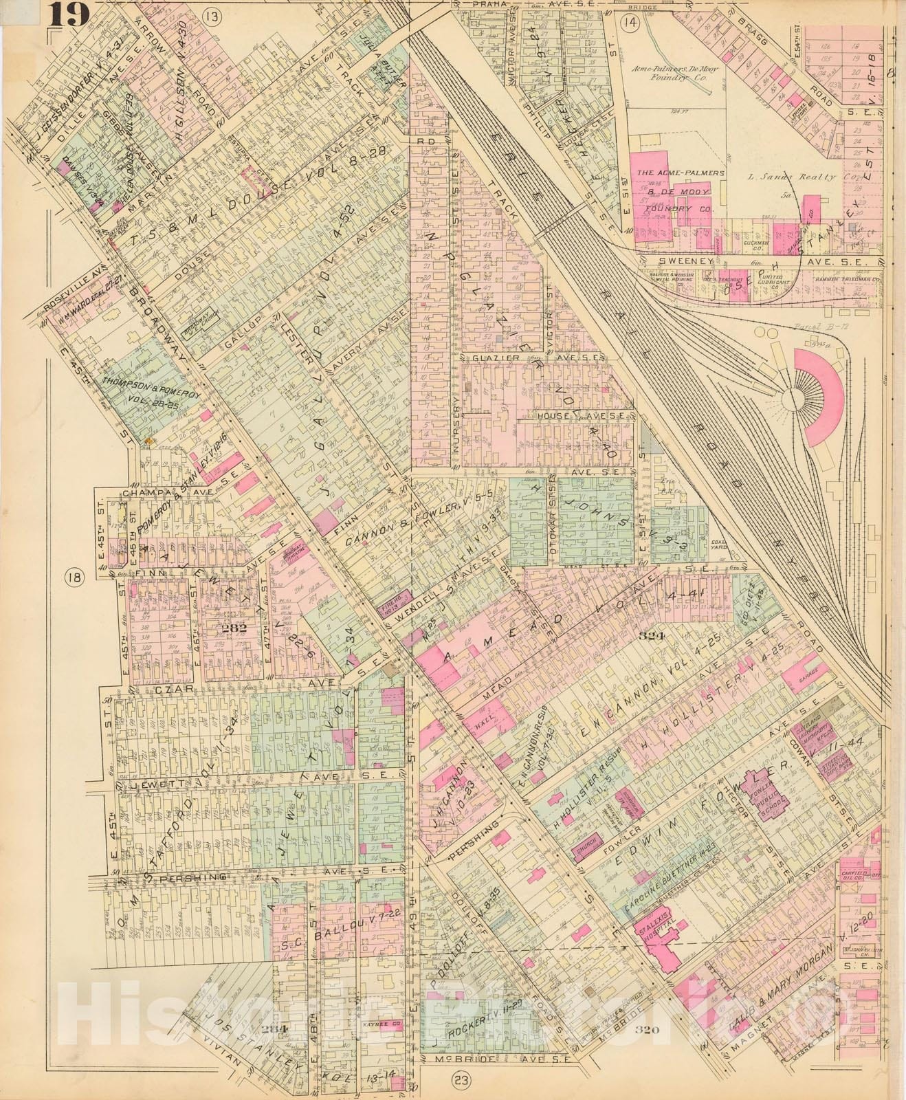 Historic Map : Atlas City of Cleveland, Vol. Four, Cleveland 1922 19L , Vintage Wall Art