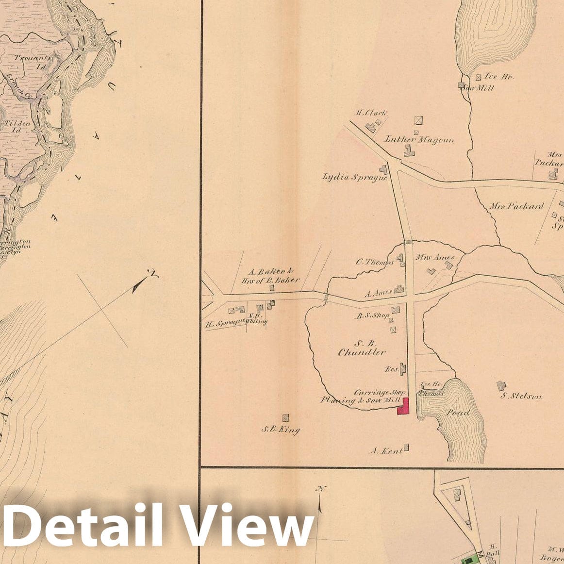 Historic Map : Atlas of Plymouth County Massachusetts, Marshfield 1879 , v2, Vintage Wall Art