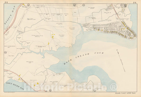 Historic Map : Atlas City of Quincy, Quincy 1907 Plate 024 , Vintage Wall Art