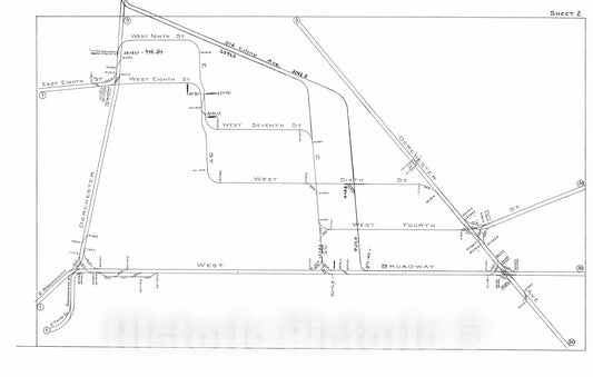 Historic Map : Boston Elevated Railway Track Plans, South Boston 1899-1915 Plate 002 , Vintage Wall Art