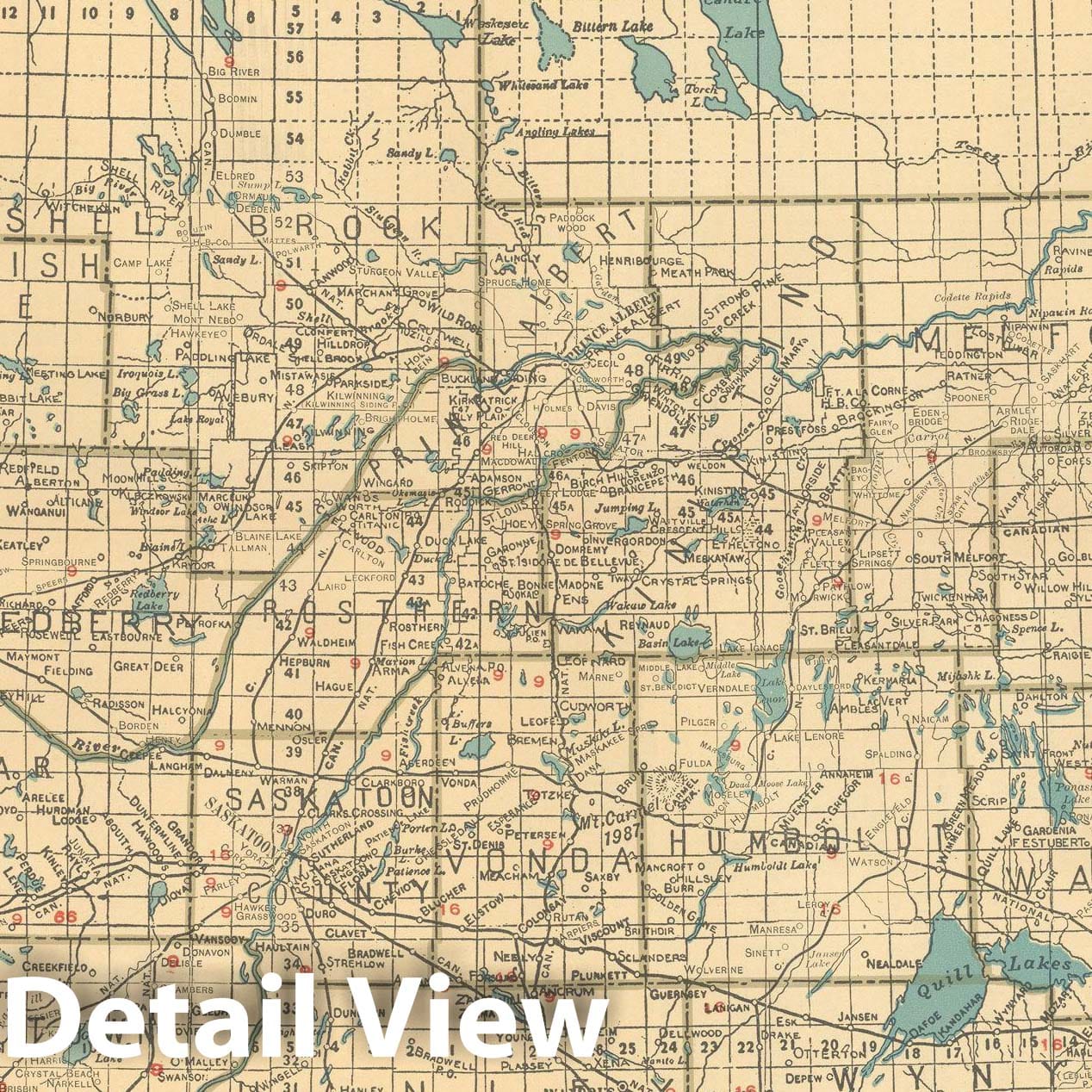 Historic Map : Commercial Atlas of America, 56th Edition, Saskatchewan 1925 , Vintage Wall Art