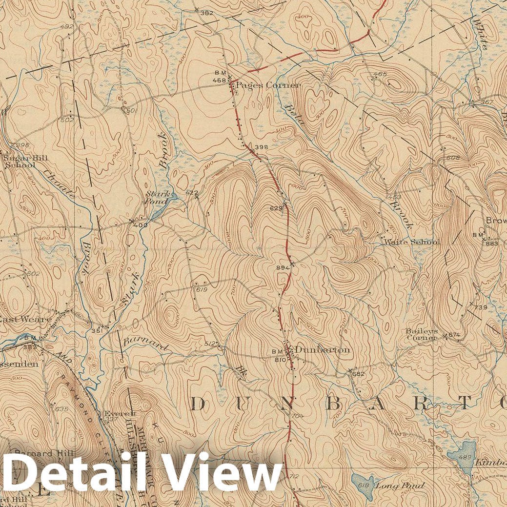 Historic Map : USGS 7.5 Minute Sheets and Quadrangles, Bow & Concord & Hopkinton 1927 Topographic Map , Vintage Wall Art