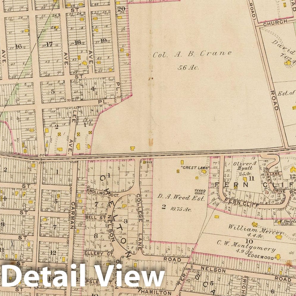 Historic Map : Atlas of Westchester County, NY, Vol. 1, Eastchester & Scarsdale 1910 Plate 009 , Vintage Wall Art