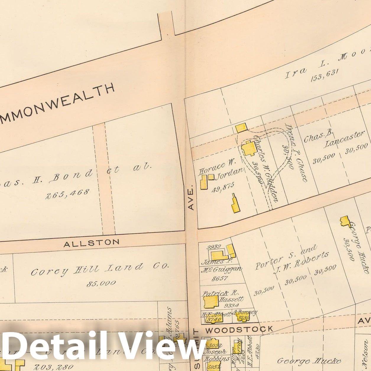 Historic Map : Atlas Town of Brookline, Brookline 1897 Plate 012 , Vintage Wall Art
