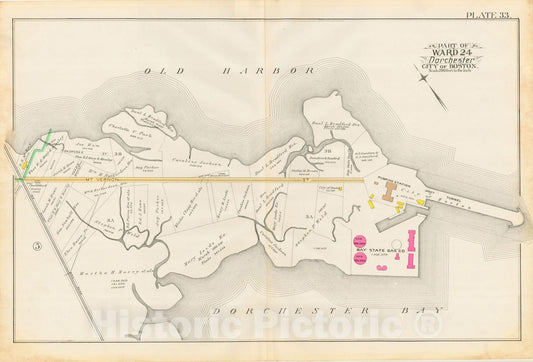 Historic Map : Atlas City of Boston, Vol. 5, Dorchester, Dorchester 1889 Plate 033 , Vintage Wall Art