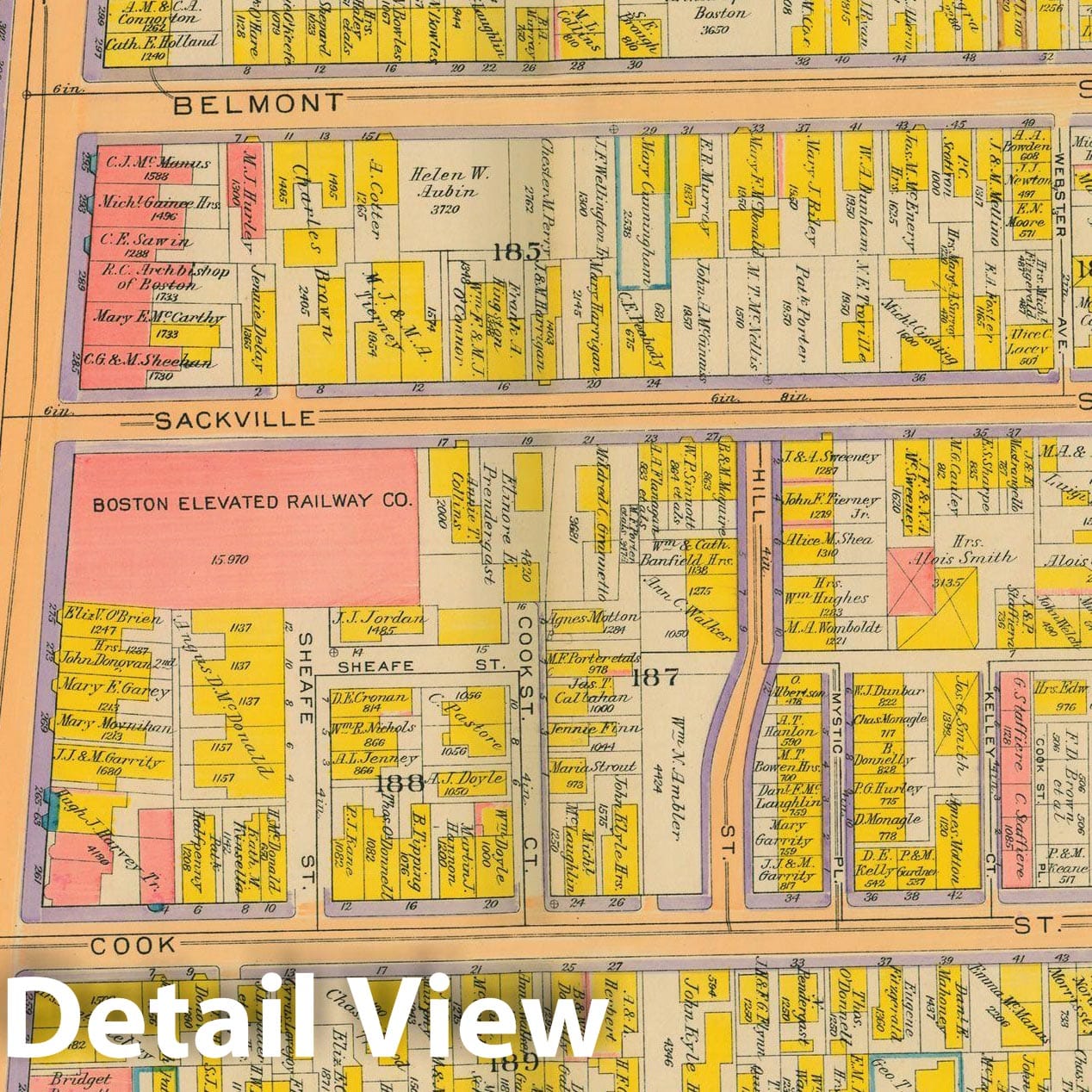 Historic Map : Atlas City of Boston: Charlestown and East Boston, Charlestown 1922 Plate 011 , Vintage Wall Art