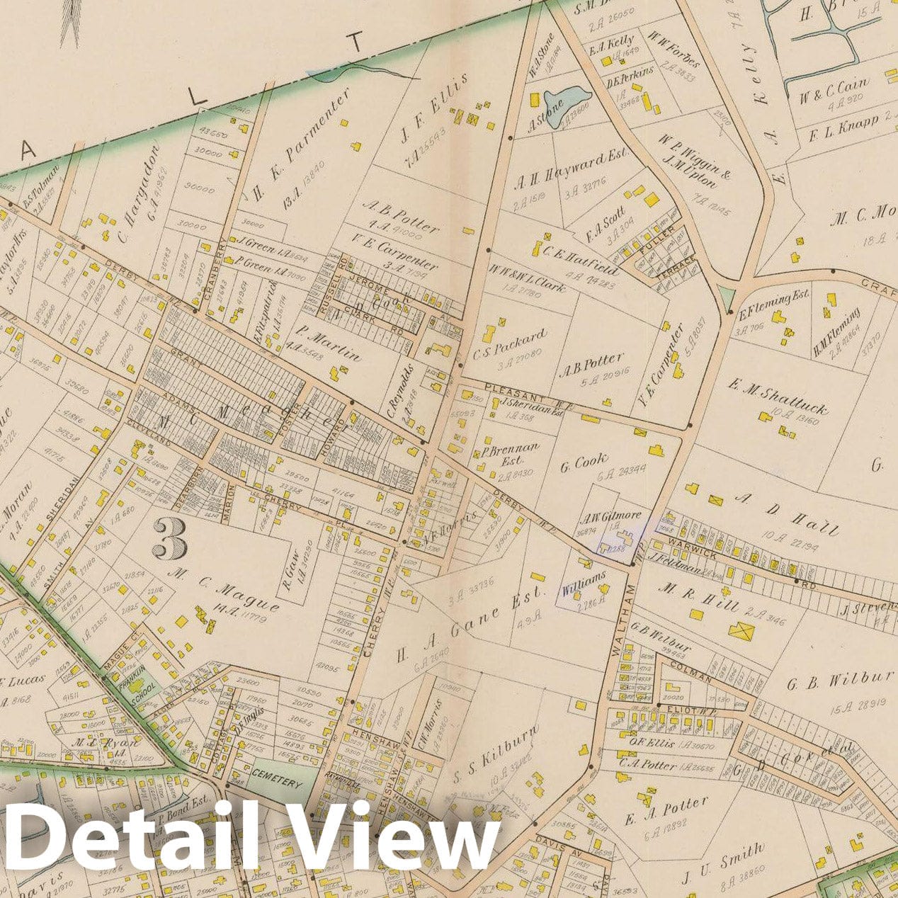 Historic Map : Atlas of Middlesex County, MA Vol. 1, Newton 1900 Plate 041 , Vintage Wall Art