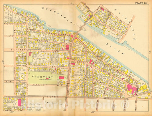 Historic Map : Atlas of New Haven Connecticut, New Haven 1911 Plate 029 , Vintage Wall Art