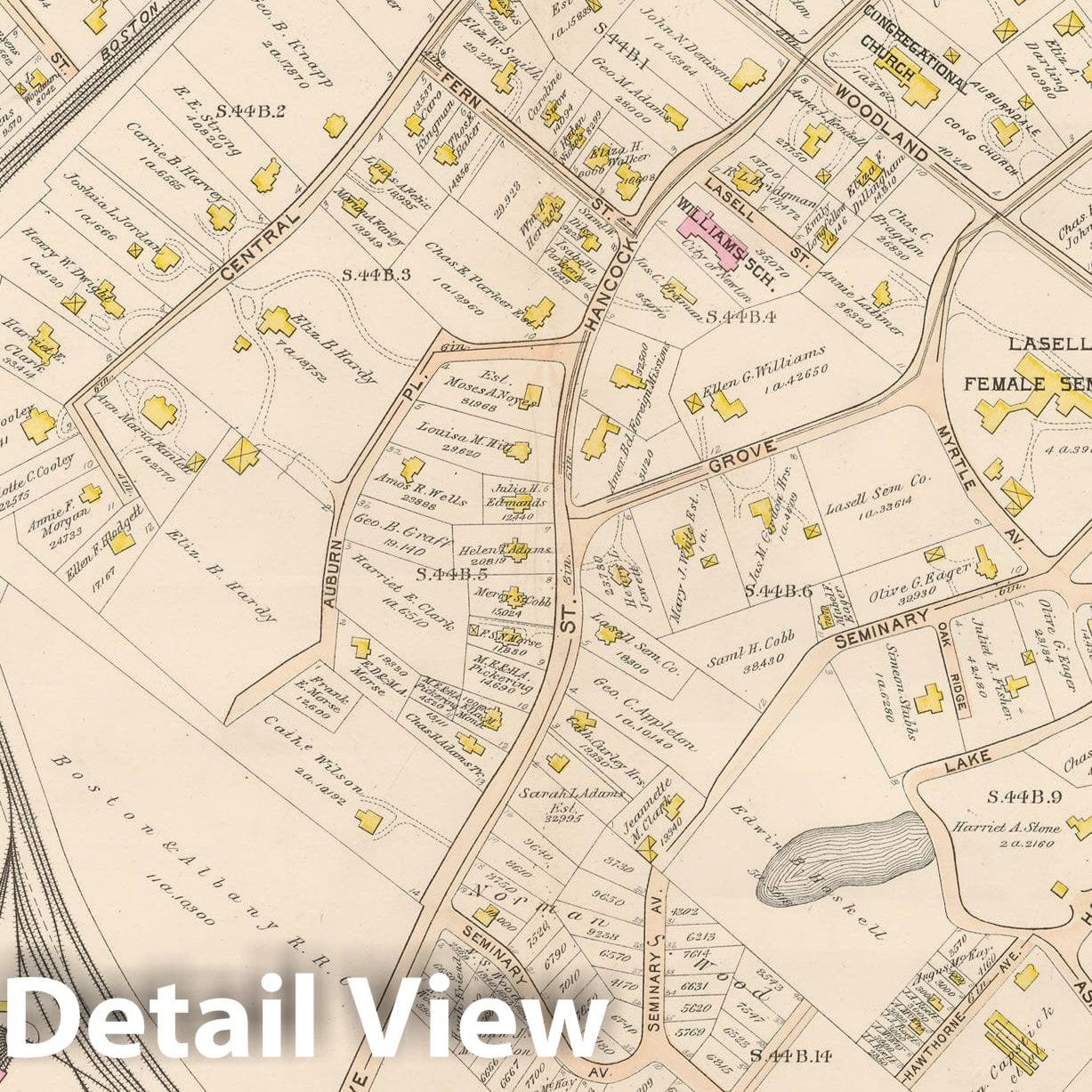Historic Map : Atlas City of Newton, Newton 1895 Plate 010 , Vintage Wall Art