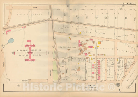 Historic Map : Atlas City of Philadelphia, 42nd Ward, Philadelphia 1913 Plate 017 , Vintage Wall Art