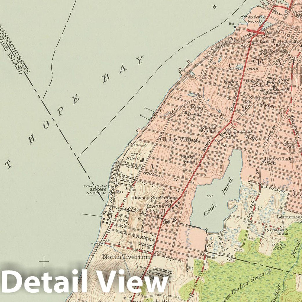Historic Map : USGS 7.5 Minute Sheets and Quadrangles, Fall River & Swansea & Tiverton 1949 Topographic Map , Vintage Wall Art