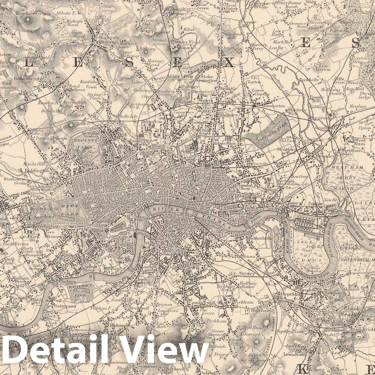 Historic Map : London 1856 , Colton's Atlas World , Vintage Wall Art