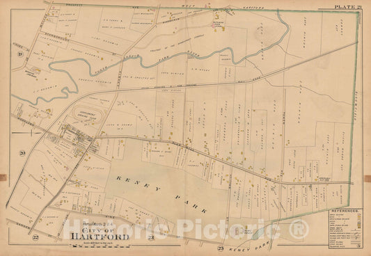 Historic Map : Atlas City of Hartford, Hartford 1896 Plate 021 , Vintage Wall Art