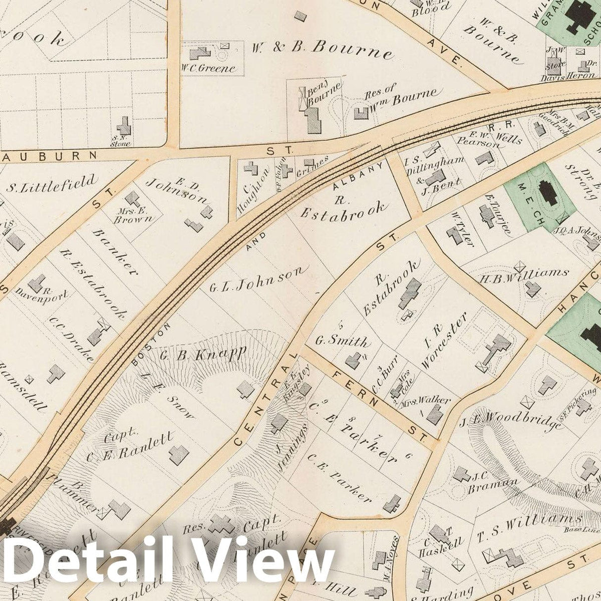 Historic Map : Atlas of Newton, Newton 1874 , v22, Vintage Wall Art