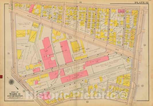 Historic Map : Atlas City of Boston: South Boston 1919 Plate 012 , v2, Vintage Wall Art