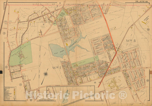 Historic Map : Atlas City of Springfield and The Town of Longmeadow 1910 Plate 018 , Vintage Wall Art