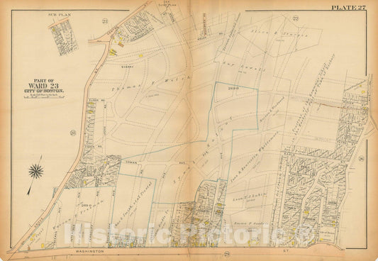 Historic Map : Atlas City of Boston, West Roxbury 1924 Plate 027 , Vintage Wall Art